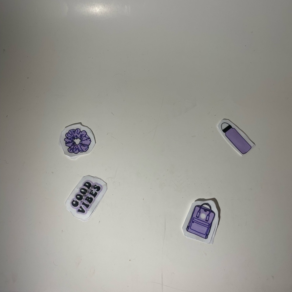 4pc purple stickers handmade